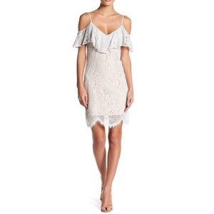 WAFY Luxia Cold Shoulder Ruffle Lace Dress